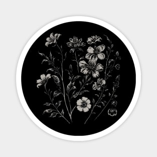 White Wild Flowers Magnet